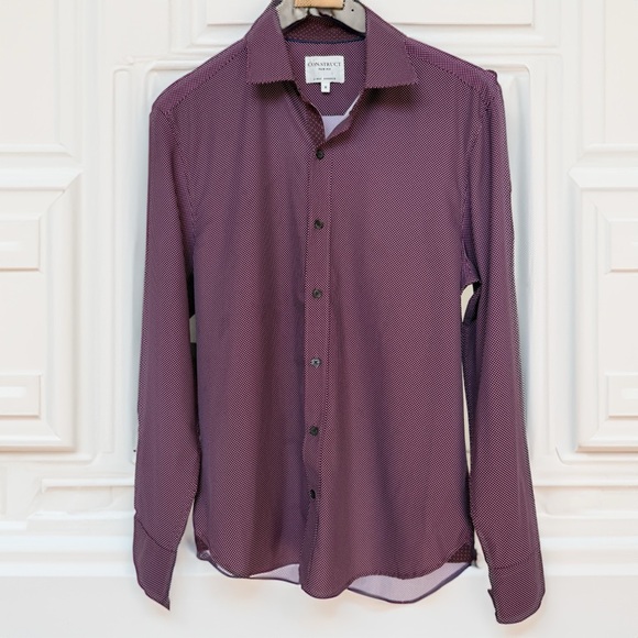 CON.STRUCT Men's Slim Fit Geometric Button-Up Shirt Multicolor Size M Stretch - Picture 1 of 11